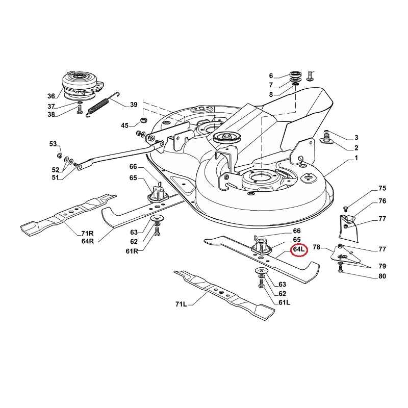 182004359/0 - Nůž sběrací STIGA 84 L ( 2084, 3084 H, Master)